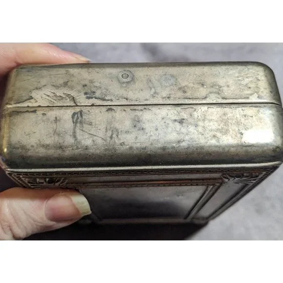 Vintage Silver Hinged Trinket Box